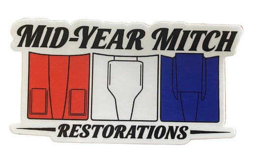 Mid Year Mitch Red White & Blue Hood Sticker