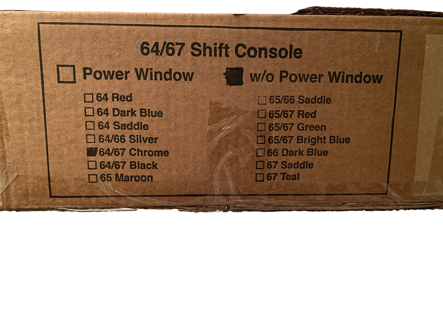Pick Your Color! 1964-67 Corvette Die Cast Chrome Plated Manual Shift Console Plate.  Custom Painted By MYM