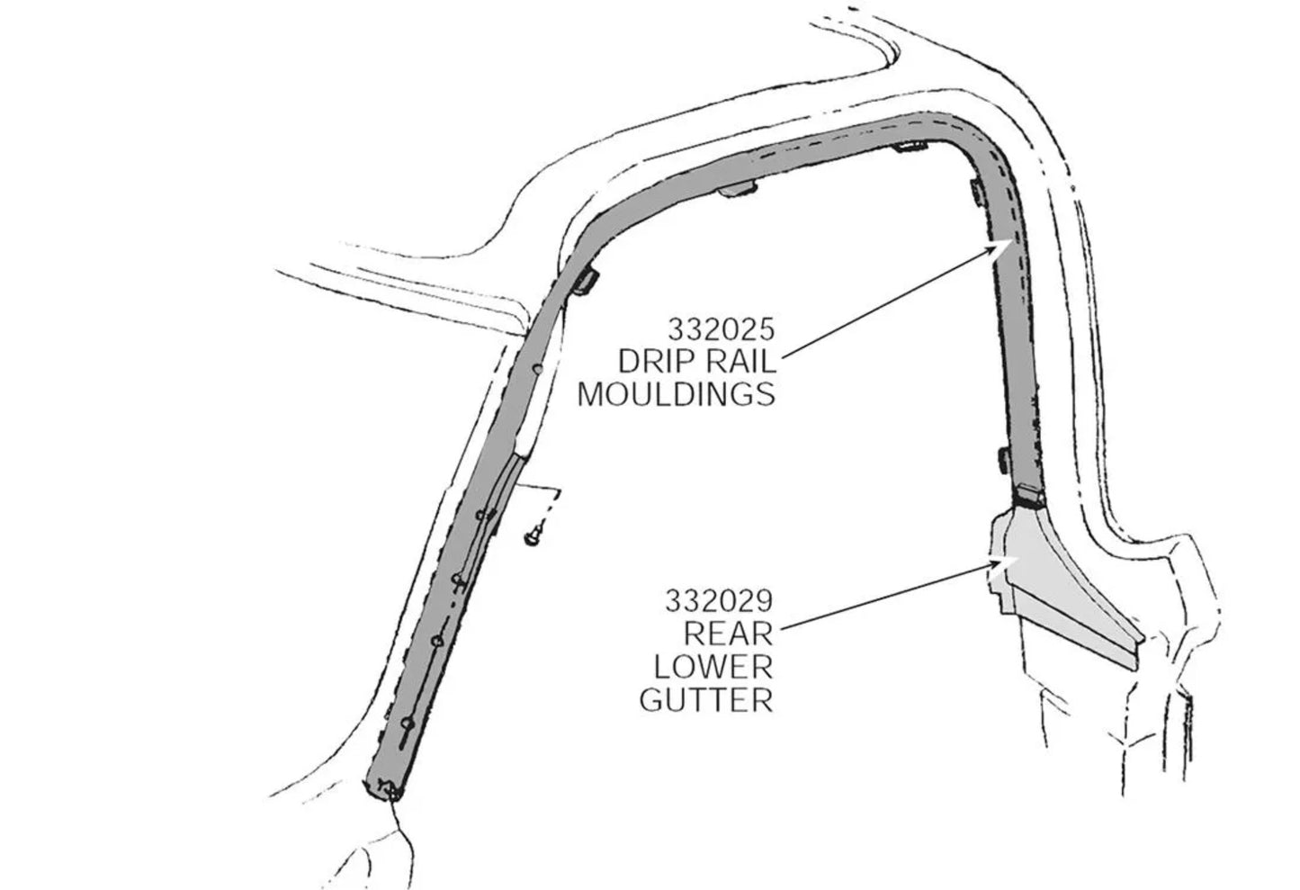 1963-1967 Corvette Coupe Drip Rail Set